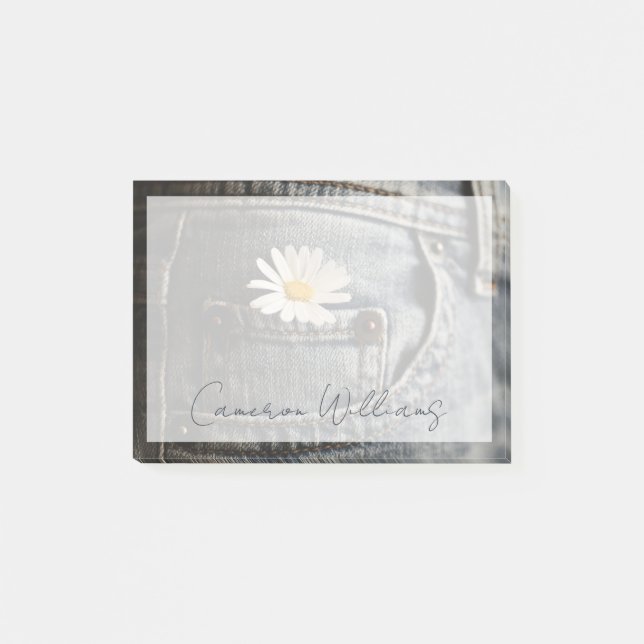 Notas Post-it® Flores | Daisy en Jeans Pocket (Anverso)