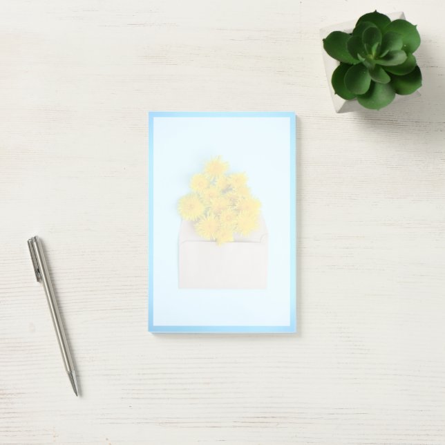 Notas Post-it® Flores | Dandelions en sobre (Oficina)