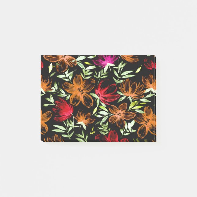 Notas Post-it® Flores de Acuarela Rojas 3 (Anverso)