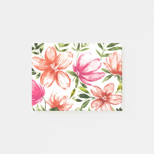 Notas Post-it® Flores de Acuarela Rojas 5 (Anverso)