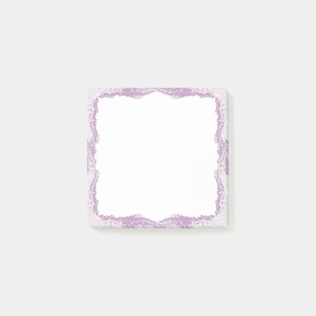 Notas Post-it® Flores de boho blanco y violeta (Anverso)
