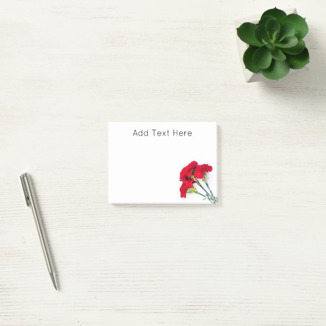 Notas Post-it® Flores de clavel rojo (Oficina)