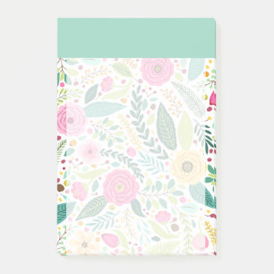Notas Post-it® Flores de color Azul de color Azul