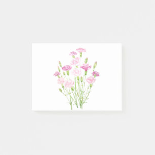 Notas Post-it® flores de color rosa de carnación