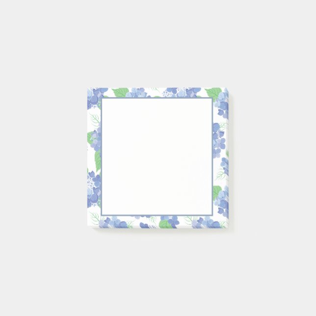 Notas Post-it® Flores de hidrangea azul (Anverso)