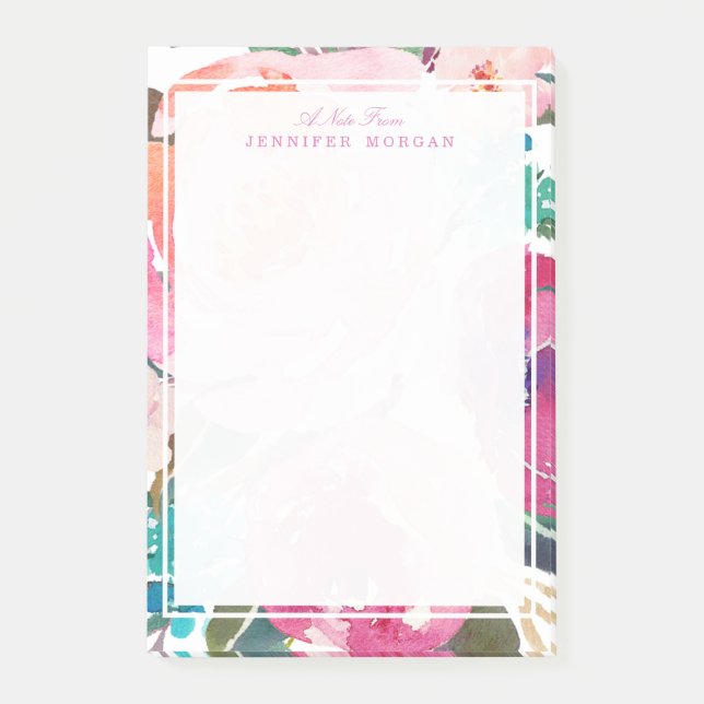 Notas Post-it® Flores de jardín botánico acuáticas modernas (Anverso)