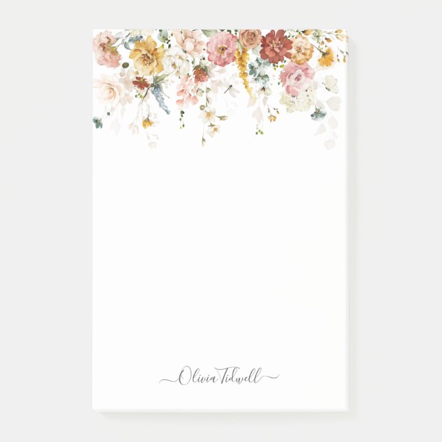 Notas Post-it® Flores de jardín de otoño rústico H2 de PixDezines (Anverso)