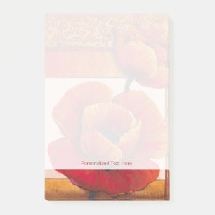 Notas Post-it® Flores de la amapola en fondo del moreno y del