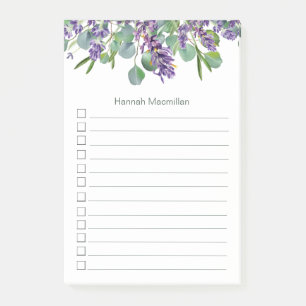 Notas Post-it® Flores de lavanda de oliva Eucalyptus   Lista de t