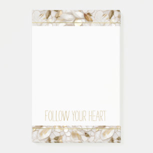 Notas Post-it® Flores de Lotus de oro blanco