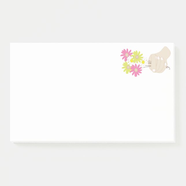 Notas Post-it® flores de mano (Anverso)