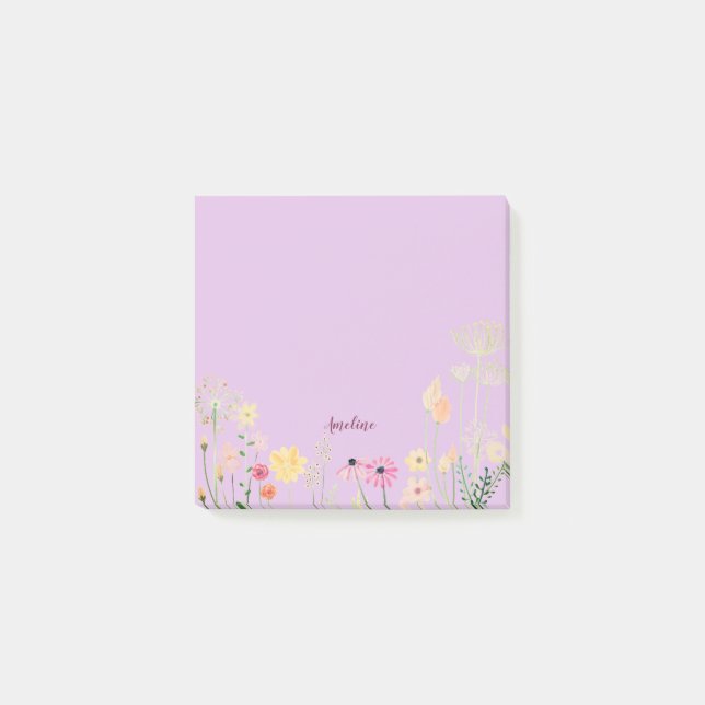 Notas Post-it® Flores de pradera (Anverso)