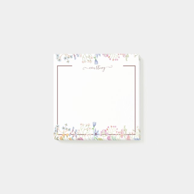 Notas Post-it® Flores de primavera en acuarela personalizadas (Anverso)