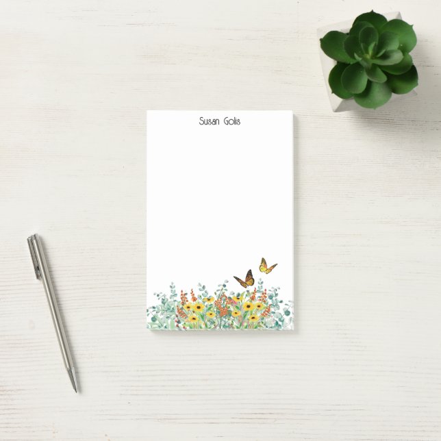 Notas Post-it® Flores de primavera felices personalizadas Maripos (Oficina)