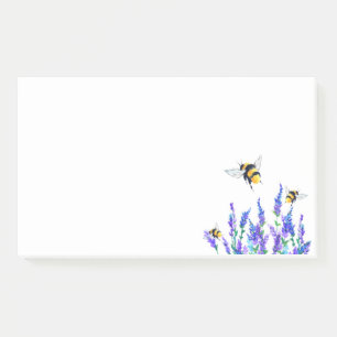 Notas Post-it® Flores de primavera y abejas que vuelan