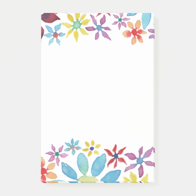 Notas Post-it® Flores del color de agua (Anverso)