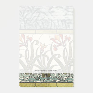 Notas Post-it® Flores del vitral con la frontera del moreno