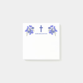 Notas Post-it® Flores elegantes cruzan el cristianismo personaliz