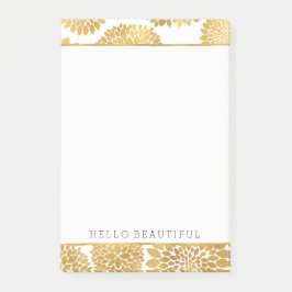 Notas Post-it® Flores elegantes del oro