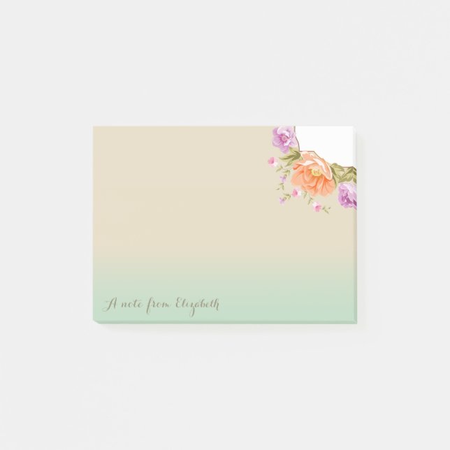 Notas Post-it® Flores Elegantes Lindas - Personalizadas (Anverso)