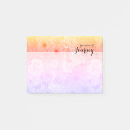 Notas Post-it® Flores florales amarillas Pastel de Amanecer Amari