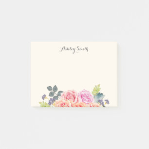 Notas Post-it® Flores florales de Rosa virgen personalizadas