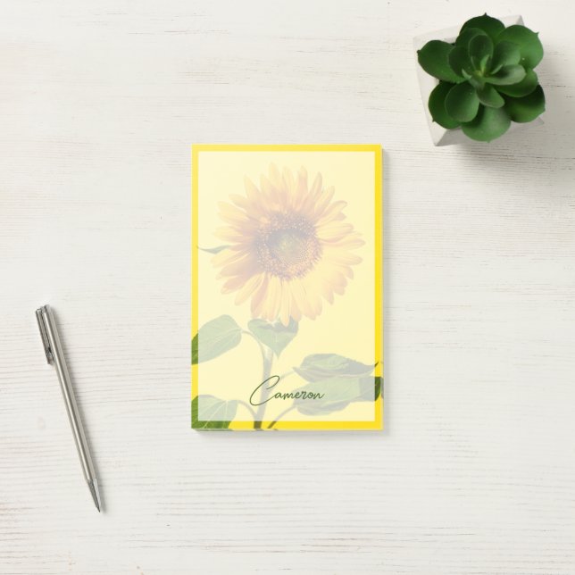 Notas Post-it® Flores | Girasol amarillo (Oficina)