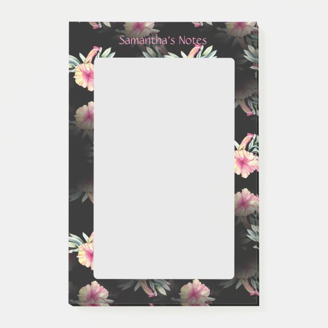 Notas Post-it® Flores hibiscus personalizadas (Anverso)