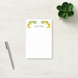 Notas Post-it® Flores japonesas naranjas blancas