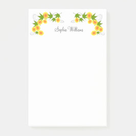 Notas Post-it® Flores japonesas naranjas blancas