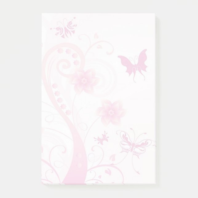 Notas Post-it® Flores, mariposas y remolinos (Anverso)