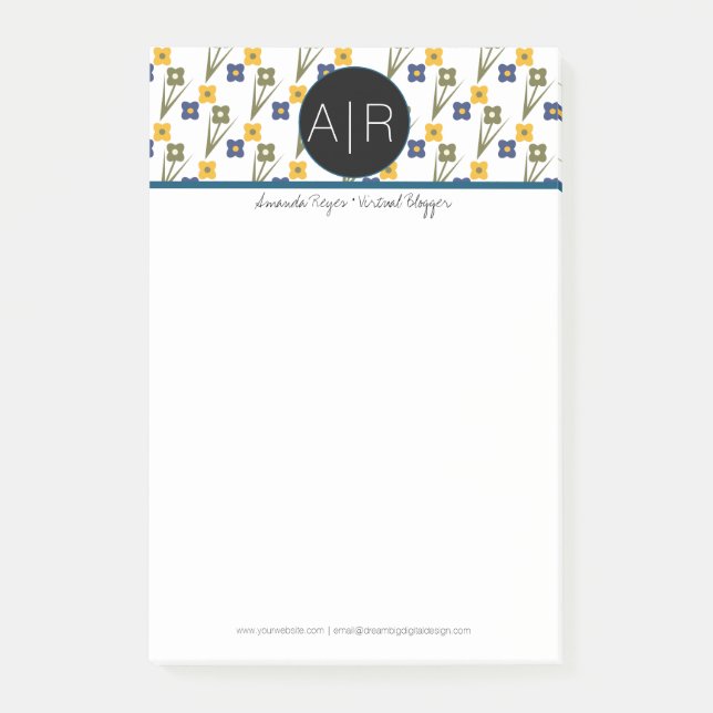 Notas Post-it® Flores Minimalistas Pixie (Anverso)