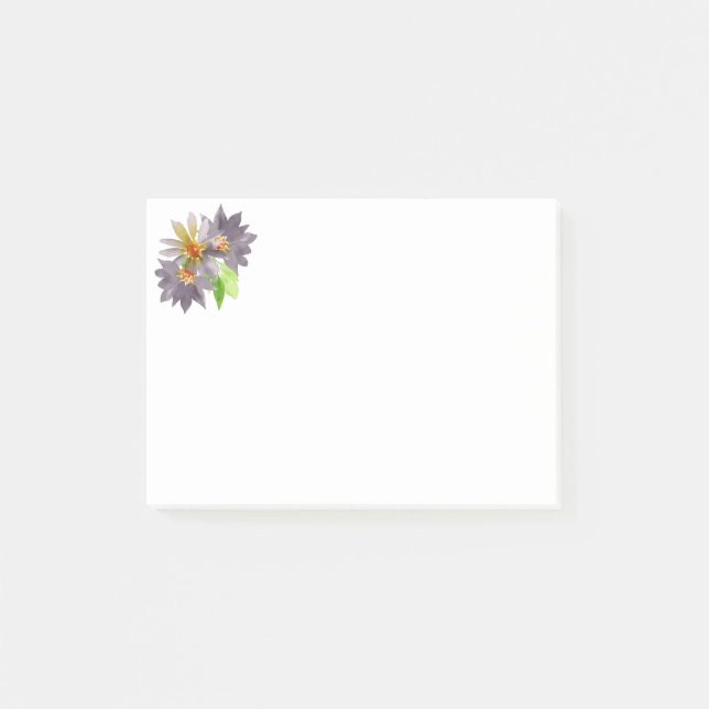 Notas Post-it® Flores moradas (Anverso)