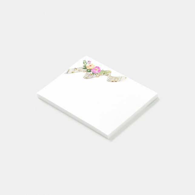 Notas Post-it® Flores musicales (En perspectiva)