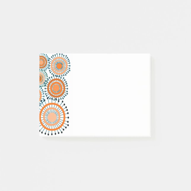 Notas Post-it® Flores naranjas (Anverso)