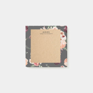 Notas Post-it® Flores Pastel y Regalo Personalizado Kraft