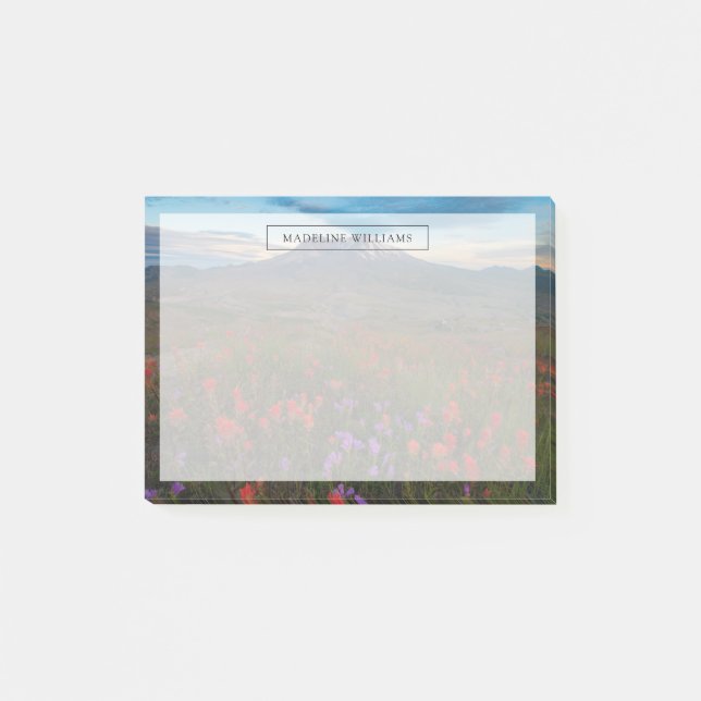 Notas Post-it® Flores | Pincel indio y penstemon (Anverso)