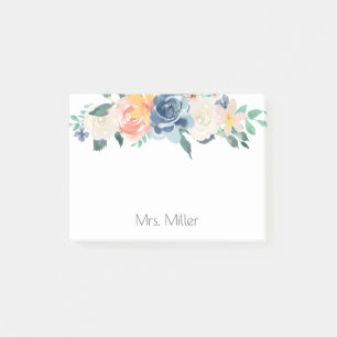 Notas Post-it® Flores pintadas de la acuarela personalizadas