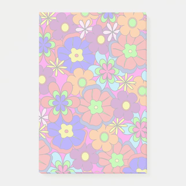Notas Post-it® Flores retras del hippy (Anverso)
