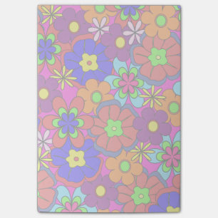 Notas Post-it® Flores retras del hippy