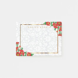 Notas Post-it® Flores rojas elegantes de la amapola