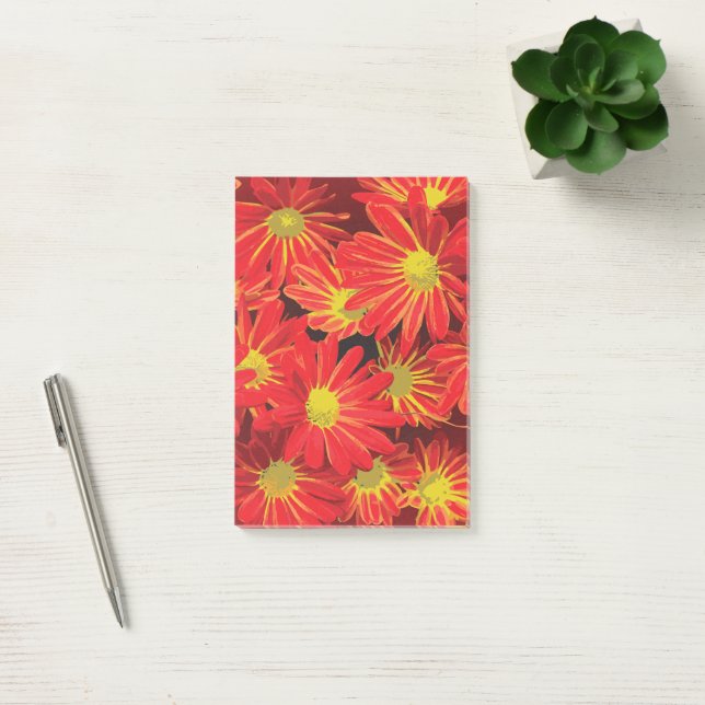 Notas Post-it® Flores rojas y amarillas 1 (Oficina)