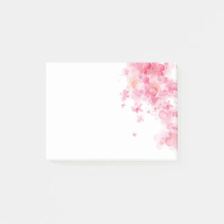 Notas Post-it® Flores rosadas blandas de la acuarela