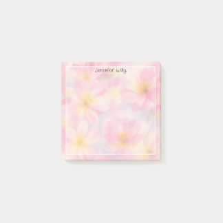 Notas Post-it® Flores Rosadas Bonitas Pradera Nombre Personalizad