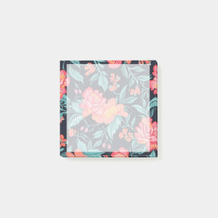 Notas Post-it® Flores rosadas y corales