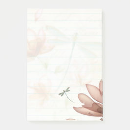 Notas Post-it® Flores rosadas y libélula
