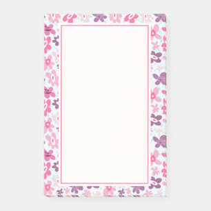Notas Post-it® Flores rosas, un patrón caprichoso y caprichoso