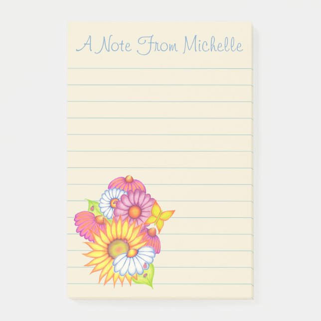 Notas Post-it® Flores salvajes personalizadas Post It Notes (Anverso)