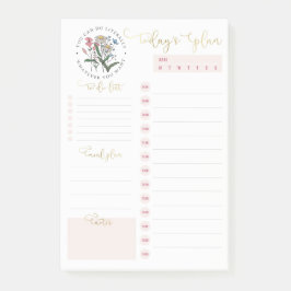 Notas Post-it® Flores Salvajes Pink Gold Daily Planning To Do Lis