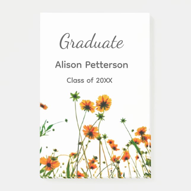 Notas Post-it® Flores silvestres amarillas naranjas graduatie rús (Anverso)